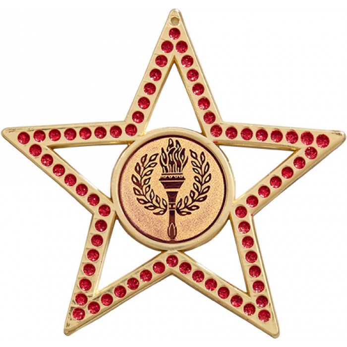 75MM RED STAR MEDAL - VICTORY TORCH - GOLD, SILVER, BRONZE